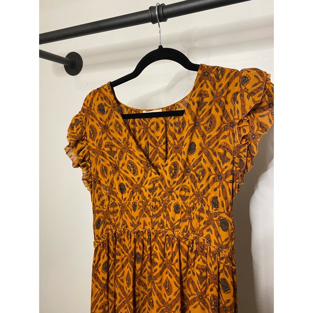 Ulla Johnson Anika Printed Midi Silk Dress Burnt … - image 6
